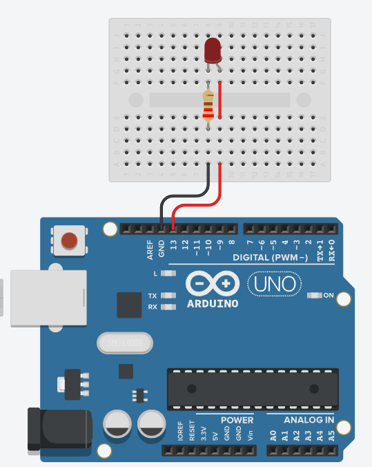 esquema montagem led arduino