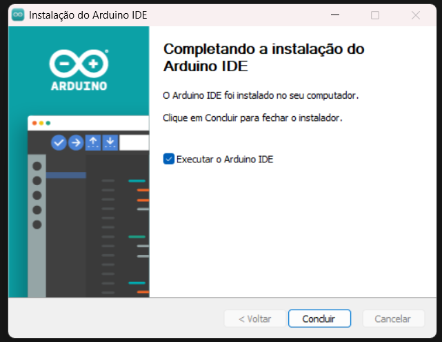 Finalizando instalação arduino IDE